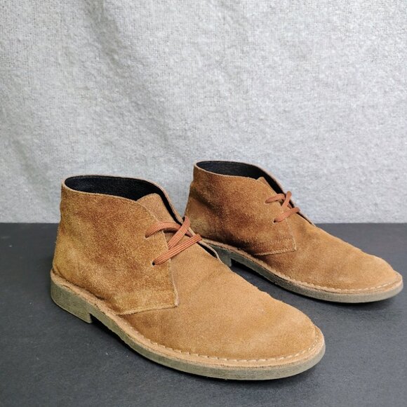 Leonardo Shoes Desert Boots Size 40 Beige Suede Leather Hand Made Italian Brown - Picture 2 of 10